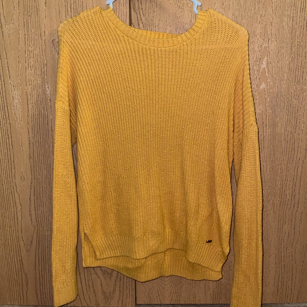 Hollister Yellow Knit Sweater